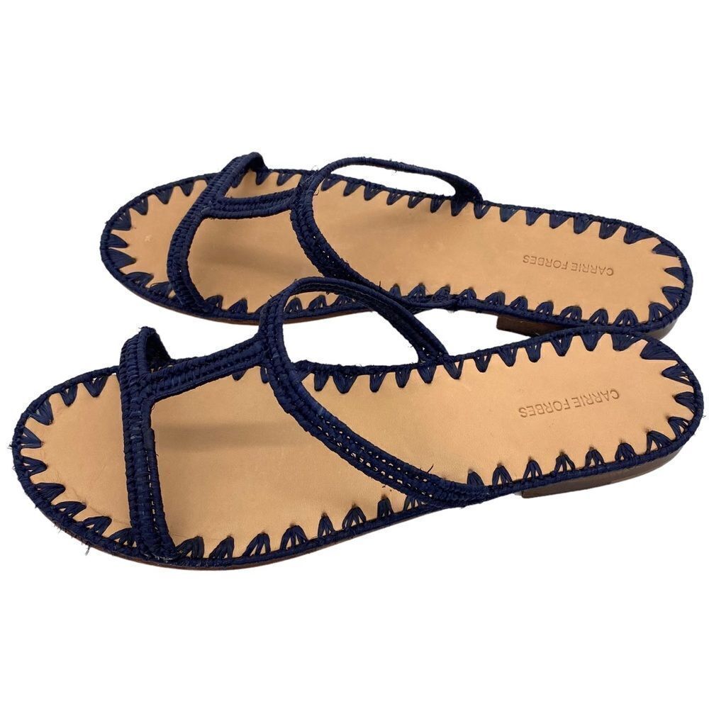 Carrie Forbes Iris Woven Raffia Slide Sandals - Picture 2 of 12